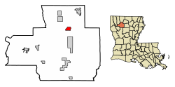 Bienville Parish Louisiana Incorporated and Unincorporated areas Bryceland Highlighted.svg