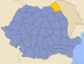 Location of Botoşani county on a map of Romania