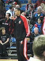 Brandon Roy was the 2006-07 NBA Rookie of the Year. Brandon Roy pregame.jpg