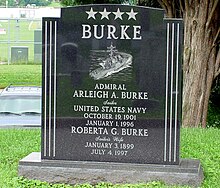 Grave of Arleigh A. Burke Burkefull.jpg