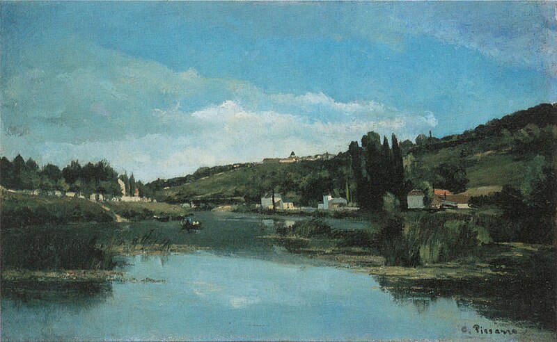 File:Camille Pissarro - Bords de la Marne à Chennevières - 1864.jpg