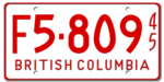 Canada British Columbia license plate 1945 graphic.png