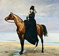 Mademoiselle Croizette (Sophie Croizette) til hest, måla av Carolus-Duran i 1873