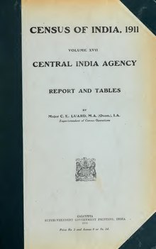Cover of Volume 17 of the 1911 census report (fully digitized file) Census of India, 1911 .. (IA censusofindiav17pt1to2indi).pdf