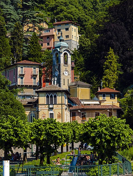 File:Central Faggeto Lario from Lake Como ferry.jpg