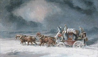 Mail Coach in a Snowstorm