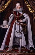 After Prince Henry's death in 1612, Peake moved on to the household of his brother, the future Charles I of England, portrayed here in the robes of the Order of the Garter, c. 1611–12.