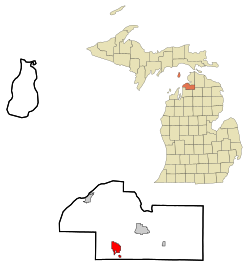 Location of East Jordan, Michigan
