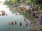 View of a ghat in a village near Muzaffarpur, Bihar