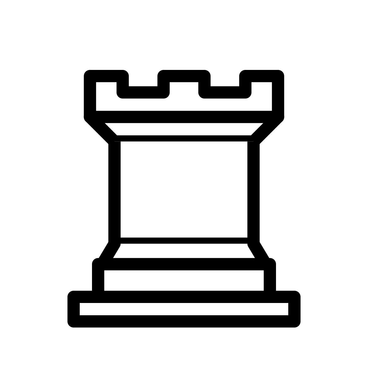 Rook Chess Piece Black Color Stroke PNG & SVG Design For T-Shirts