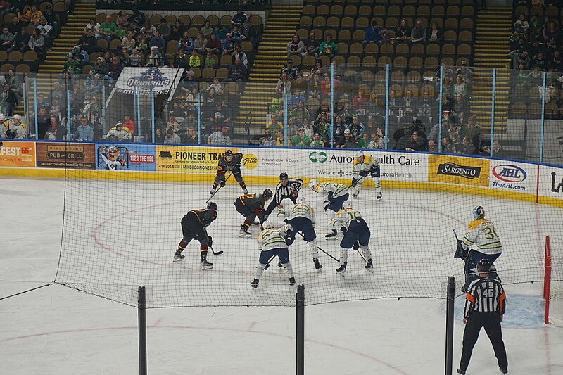 File:Chicago Wolves vs. Milwaukee Admirals March 2023 12 (face-off).jpg