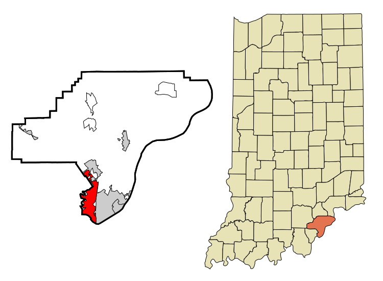 File:Clark County Indiana Incorporated and Unincorporated areas Clarksville Highlighted.svg