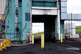 Coal silo train loading area at Eagle Butte Mine