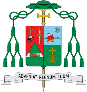 Coat of arms of Antonio Realubin Tobias as Bishop of San Fernando de La Union.svg