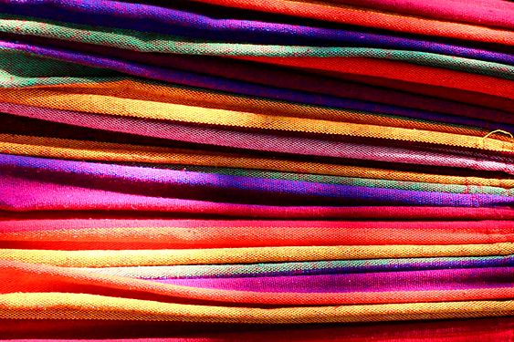 Colorful stripes of a hammock