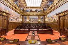 Conseil d'Etat, the highest court in France for all conflicts involving itself. Conseil d'Etat - salle de l'assemblee generale .jpg