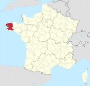 Location of the Finistère department in France