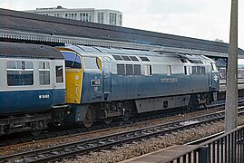 D1012 Western Firebrand on up train at Reading