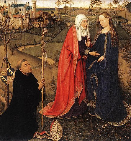 Visitation, from the St Vaast Altarpiece by Jacques Daret, 1434–1435
