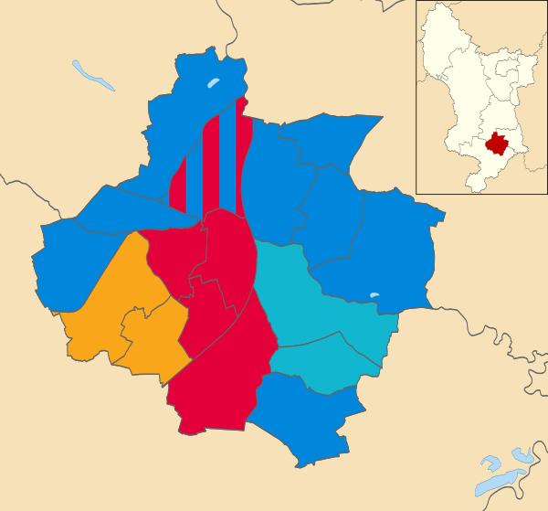 Map showing the results of the 2021 Derby City Council election