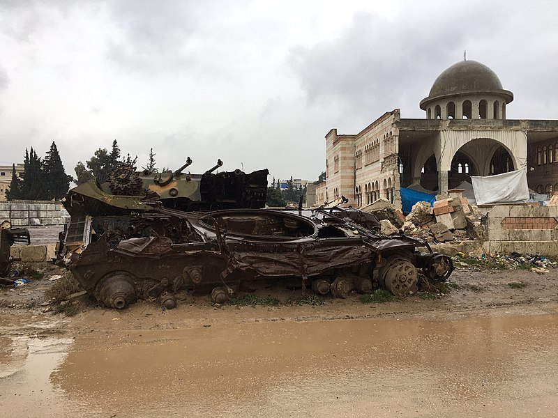 File:Destruction from Syrian Civil War in Azaz, North Syria, Jan 24 2018.jpg