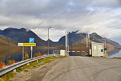 Digermulen'deki feribot iskelesinin görünümü