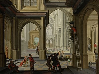 Iconoclasts in a church (1630) by Dirk Van Delen