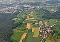 Ebersbach an der Fils, im Vordergrund der Ortsteil Büchenbronn, Luftbild