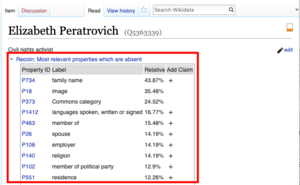 Elizabeth Peratrovich Wikidata item-recoin expanded