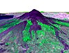 ASTER image draped over terrain model