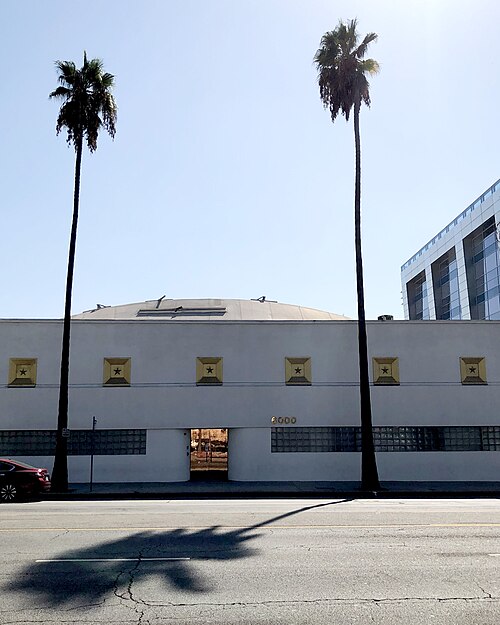 The exterior of EastWest Studios in Hollywood, where the album was mainly recorded