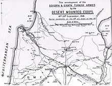 Falls Map 21 Cavalry advances 19 to 25 September. Detail shows capture of Haifa and Acre Falls map 21.jpeg