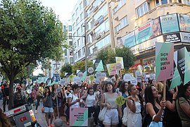 feministisch protest in Istanboel, 2017