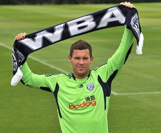 Foster at his presentation as a West Bromwich Albion player in 2011