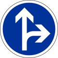 Directions obligatoires à la prochaine intersection : tout droit ou à droite