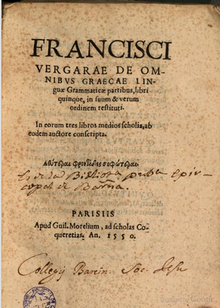 De omnibus graecae linguae grammaticae partibus libri ..., 1550