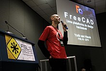 Yorik van Havre presenting FreeCAD at FISL 16 in 2015 FreeCAD - uma plataforma de design hackeavel, com Yorik van Havre - Foto Guilherme Almeida (19605970385).jpg