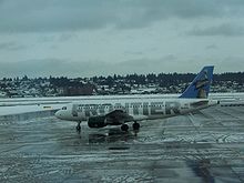 Airbus A319 de Frontier Airlines en el Aeropuerto Internacional de Portland