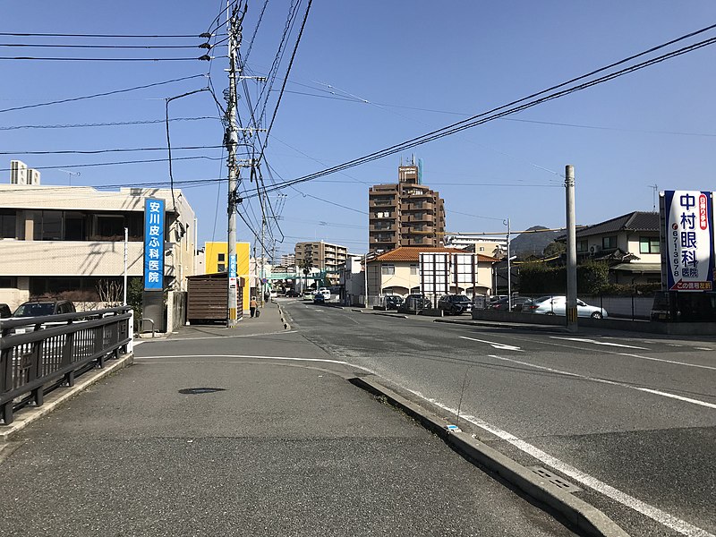 File:Fukuoka Prefectural Road No.504 near Nishitetsu-Kashii Station.jpg