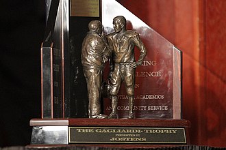 The Gagliardi Trophy, won in 2013 by Kevin Burke. Gagliardi Trophy.JPG