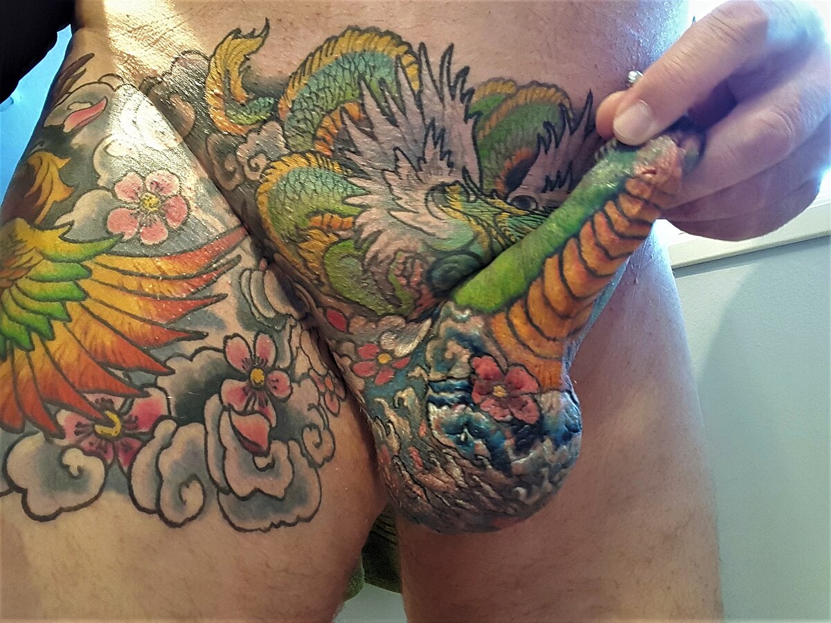 Tatted penis