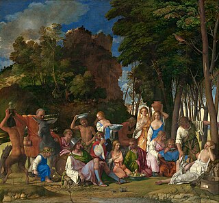 <i>The Feast of the Gods</i> Painting by Giovanni Bellini