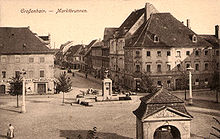 Marktplatz in Großenhain um 1917