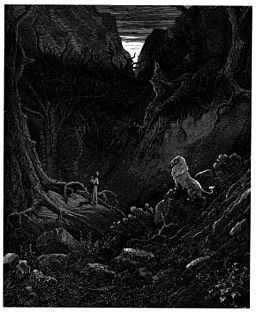 Gustave Doré - Dante Alighieri - Inferno - Plate 3 (The lion)