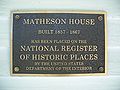 National Register plaque on the Matheson House in Gainesville, Florida