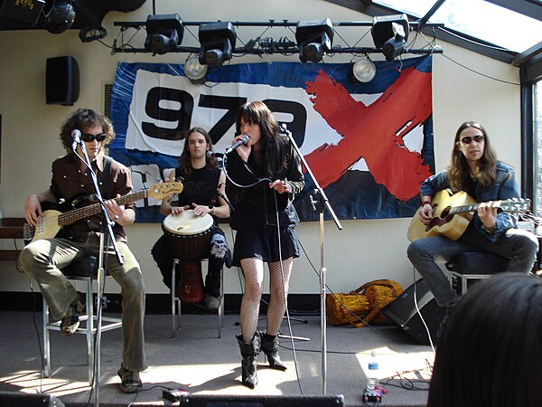 Halestorm performing an acoustic set in 2009