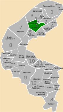 La cinquième circonscription en 1967.