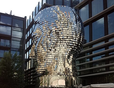 Kinetic Head of Franz Kafka in Prague, Czech Republic