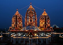 Temple during Janamashtami ISKCON temple, Delhi at Janamashtami.jpg