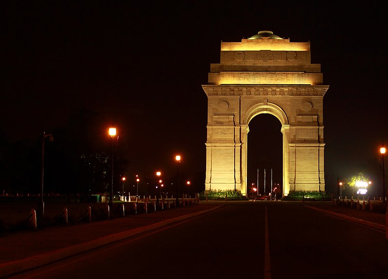 File:India Gate from Rajpath at Night.JPG